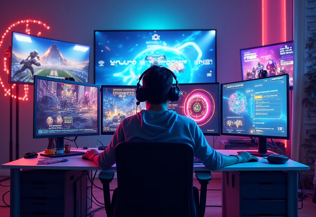 Streamer using OverlayOn engaging OBS widgets including word guessing games, on-screen chat, and quizzes to enhance live streaming experience