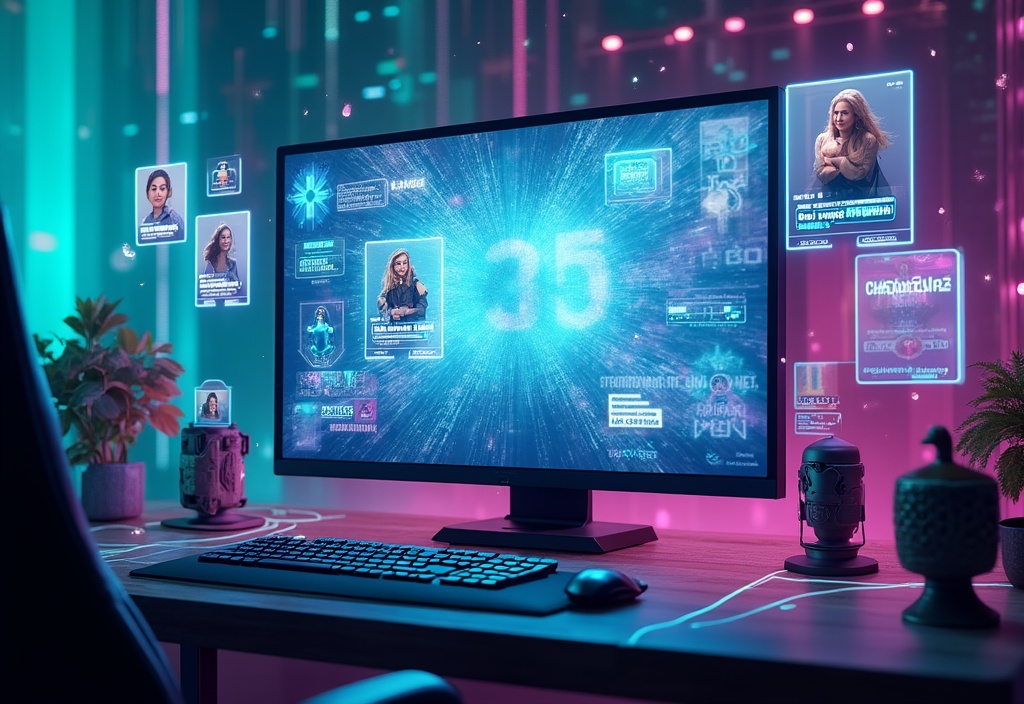 Interactive streaming overlay setup in OBS Studio showing countdown timer, chat integration, and quiz features