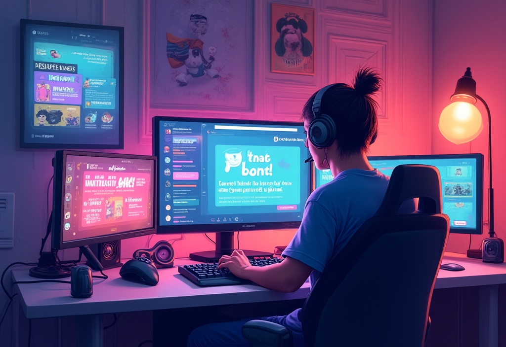 Streamer using OverlayOn engaging OBS widgets including word guessing games, on-screen chat, and quizzes to enhance live streaming experience